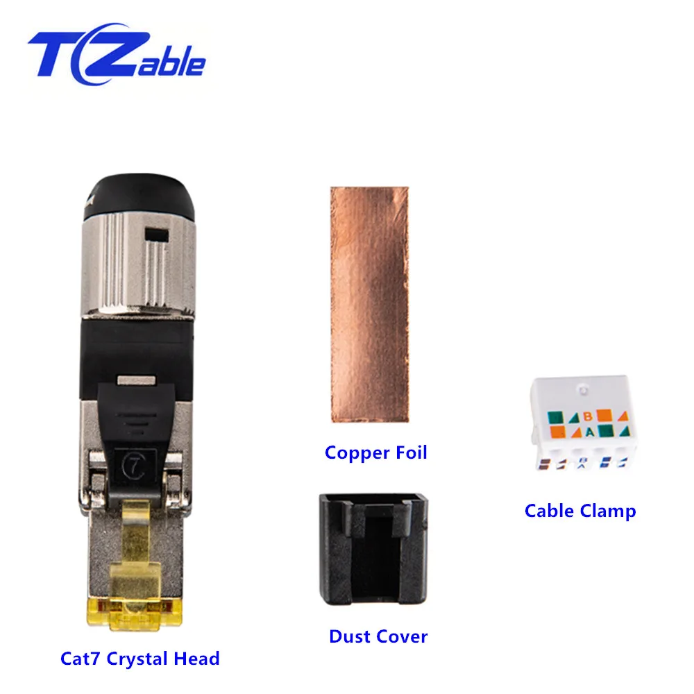 Ethernet Разъемы RJ45 Cat6A Cat7 Cat8 безинструментальный экранированный сетевой Кабель