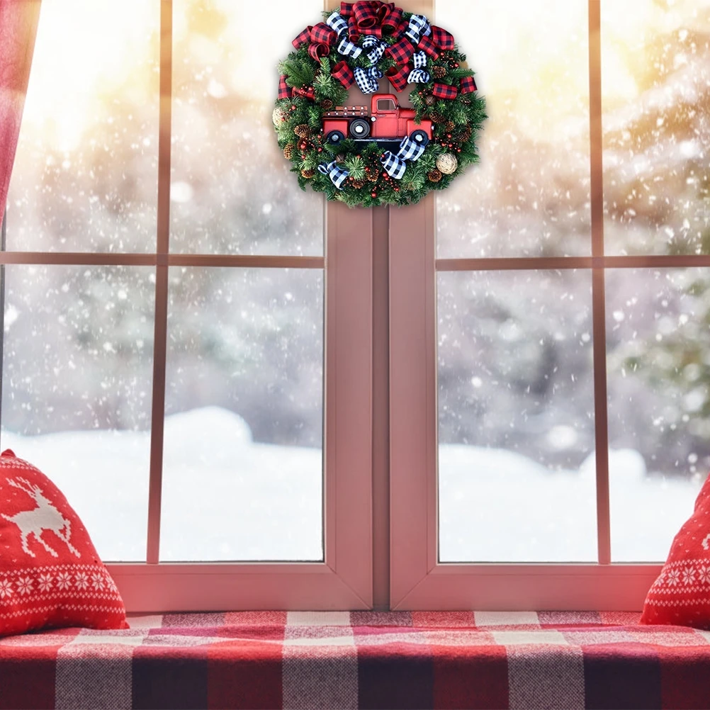 

Creative Christmas Door Wreath Christmas Decoration Artificial Garland Wreaths for Car Home Window Wall Decoration Party Decor