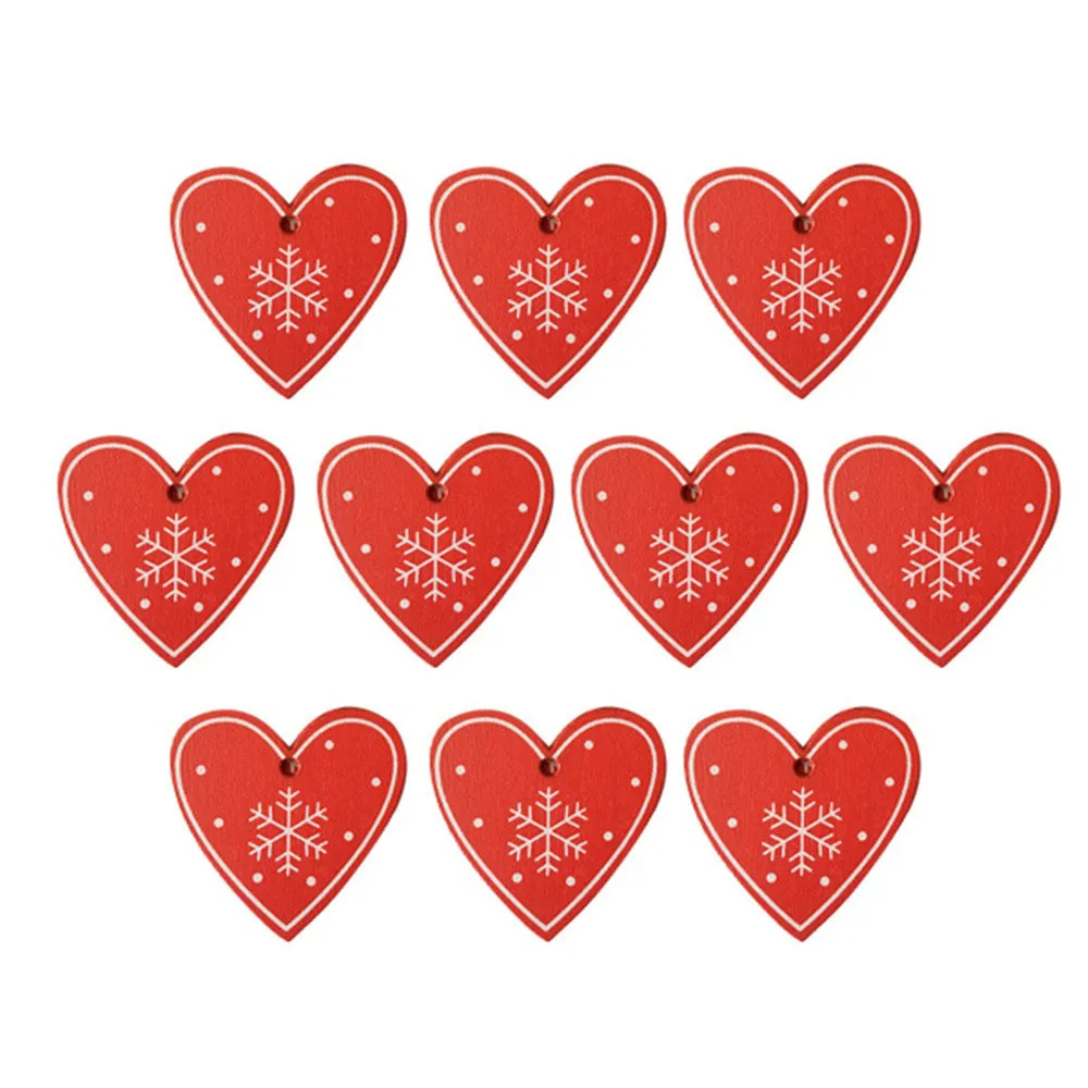 12pcs red heart Navidad, Деревянные Подсвечники, подсвечники, фонарь, винтажные рождественские украшения для дома, новогодние вечерние украшения, подарки - Цвет: 12pcs red heart