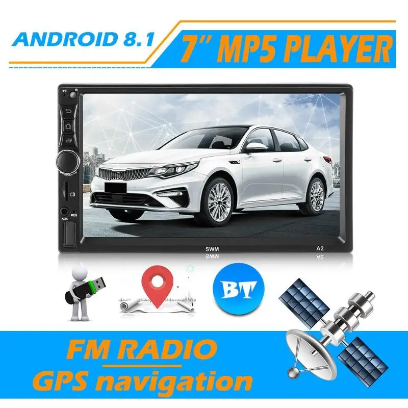 SWM A2 2Din " сенсорный экран Android 8,1 автомобильное радио стерео видео MP5 плеер gps Bluetooth навигация WiFi USB TF MP5 мультимедийный плеер
