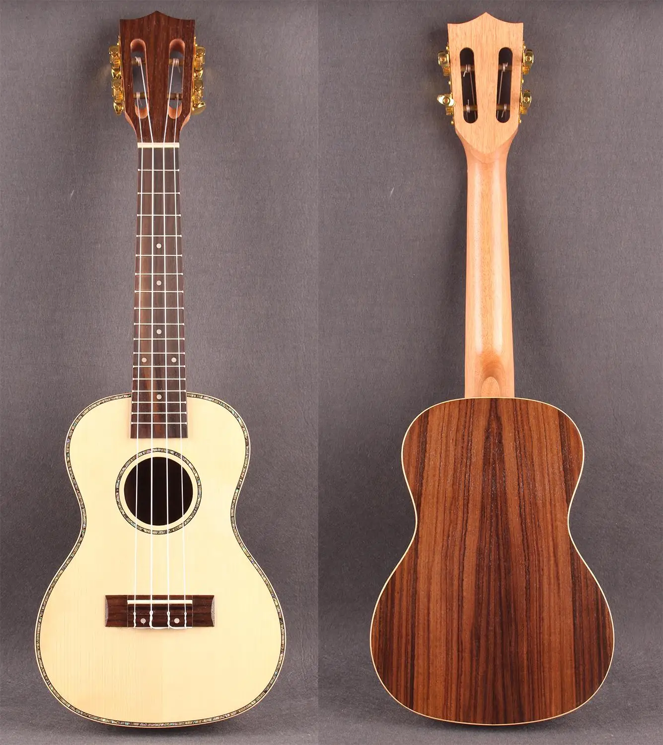 Concert Ukulele !! Solid Spruce Top! Rosewood Side and Back! укулеле 4 струны strings Guitar With EVA hard Case | Спорт и