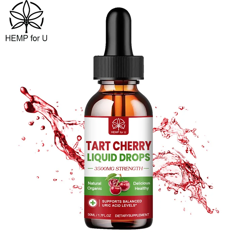 Hemp for U Tart Cherry Drops Detox Prevent Kidney Disease Relieve Joint Pain Strengthen Immune System Sleep Aid Supplements