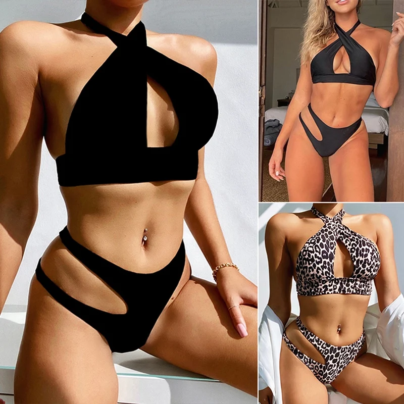 

Women Sexy Bikini Set Swimsuit Women Swimwear Bandage Swimsuit Thong