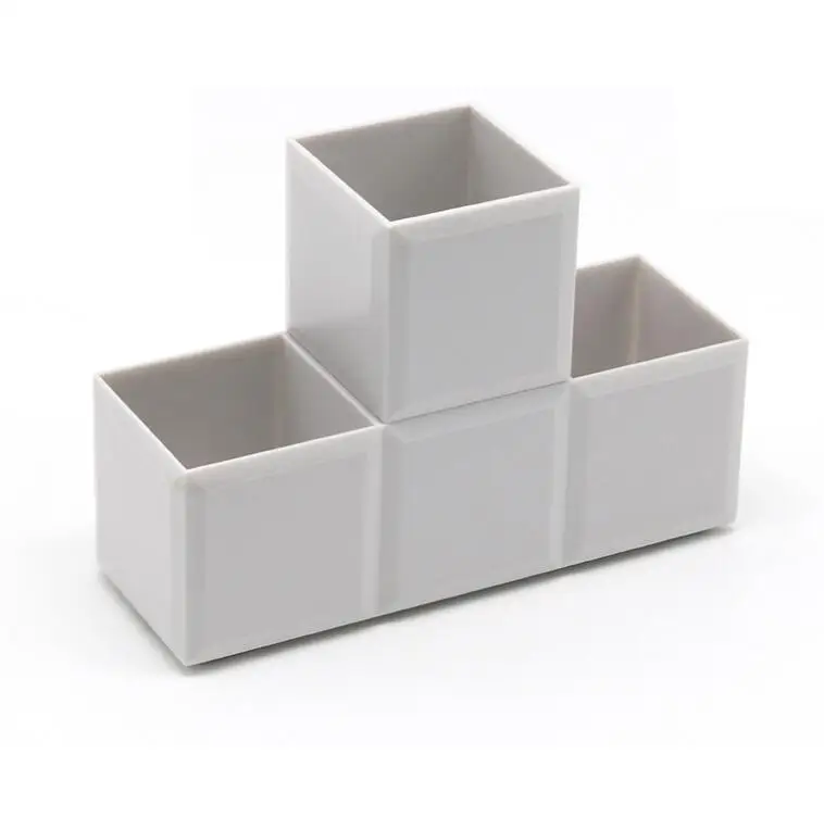Gray XRHYY, 3 отсека, коробка для хранения, модный, настольный, съемный, вставленный, чехол для карандашей, держатель для ручек, органайзер для школы, офиса, дома - Цвет: Gray