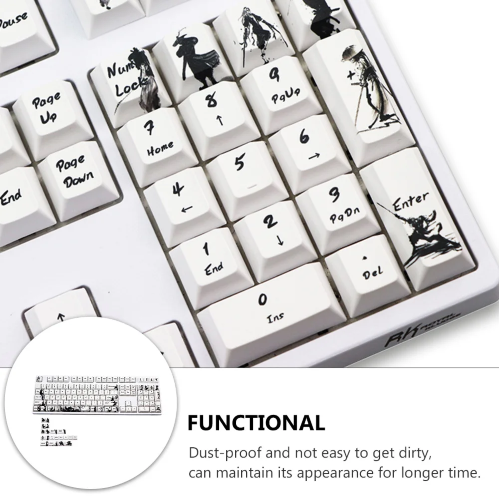 

1 Set of 128pcs Keyboard Key Caps Keyboard Accessories Keyboard Protector