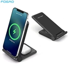 Беспроводное зарядное устройство 2 в 1, складная док-станция для быстрой зарядки для iPhone 12, 11, XS, XR, X, 8, Airpods Pro, Samsung S21, S20, 20 Вт