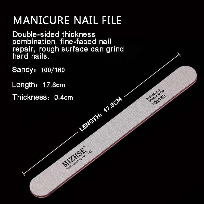 Наждачная бумага MIZHSE для ногтей пилка гель-лака двухсторонняя шлифовальный
