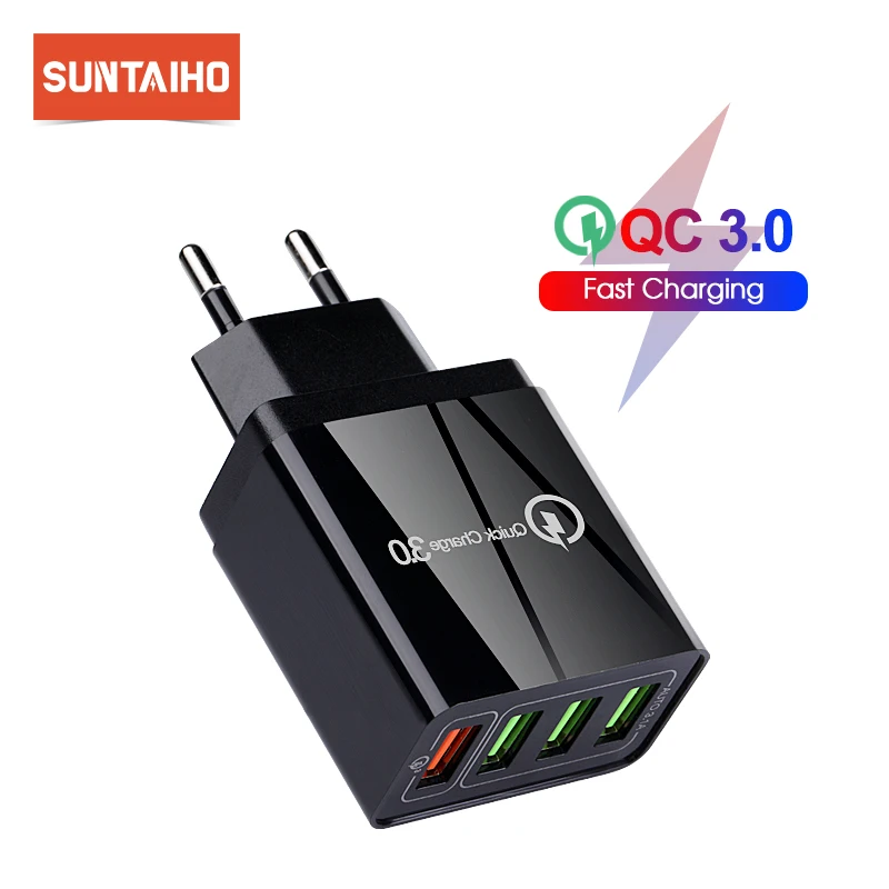 Зарядное устройство Suntaiho USB 4 порта для Xiaomi mi9 huawei iPhone Samsung мобильный телефон Quick