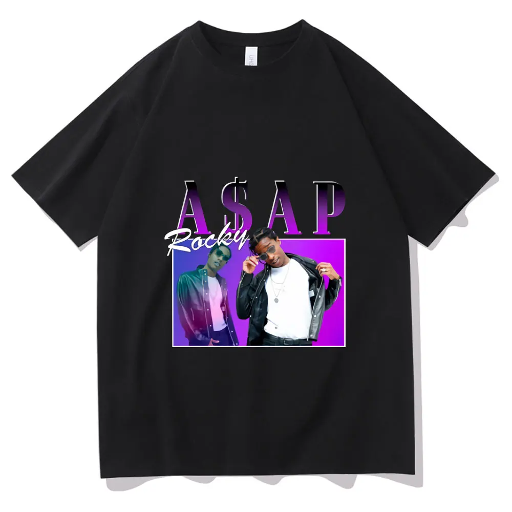

New Awesome ASAP Rocky 90s Vintage Print Tshirt Mens Regular T Shirts Cotton T-shirt Man Woman Tees Unisex Hop Hip Streetwear
