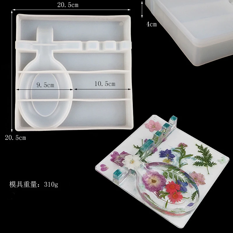 

Silicone Spoon Rest Resin Molds Large Rolling Tray Epoxy Casting Mold with 1 Spoon Holder 3 Spatula Slots Home Decor DIY Craft