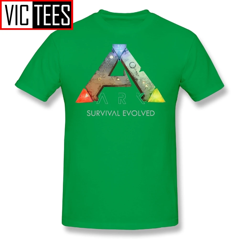 Мужские футболки Ark Survival Evolved Games, мужские хлопковые футболки, повседневные футболки с круглым воротником, черные - Цвет: Зеленый