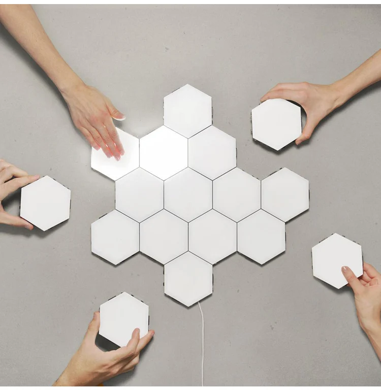 

UK Modular LED Touch Quantum Lamp Honeycomb Assembly Creative Touch Wall Lamp