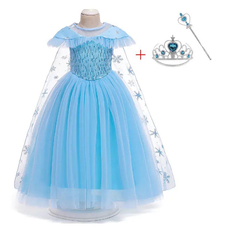 2020 платье принцессы Эльзы для девочек детские платья костюмы Хэллоуина дня