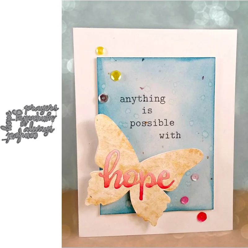 5 шт./компл. всегда сочувствие молитвы надежды буквы форма металлические штампы