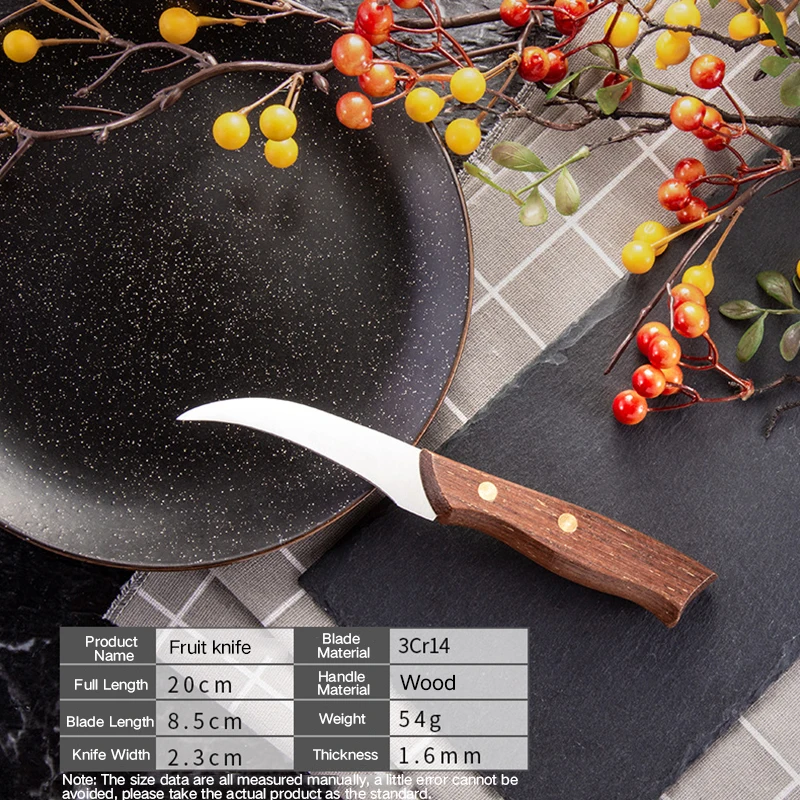 

High Quality Sharp Fruit Knife With Solid Wood Handle Peeling Knife Elbow Vegetable Knife Household Fruit Kitchen Of Knives