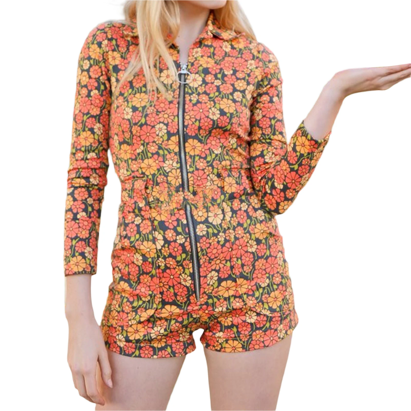 

Женский Повседневный костюм с цветочным принтом, Размеры S/ M/ L/ XL