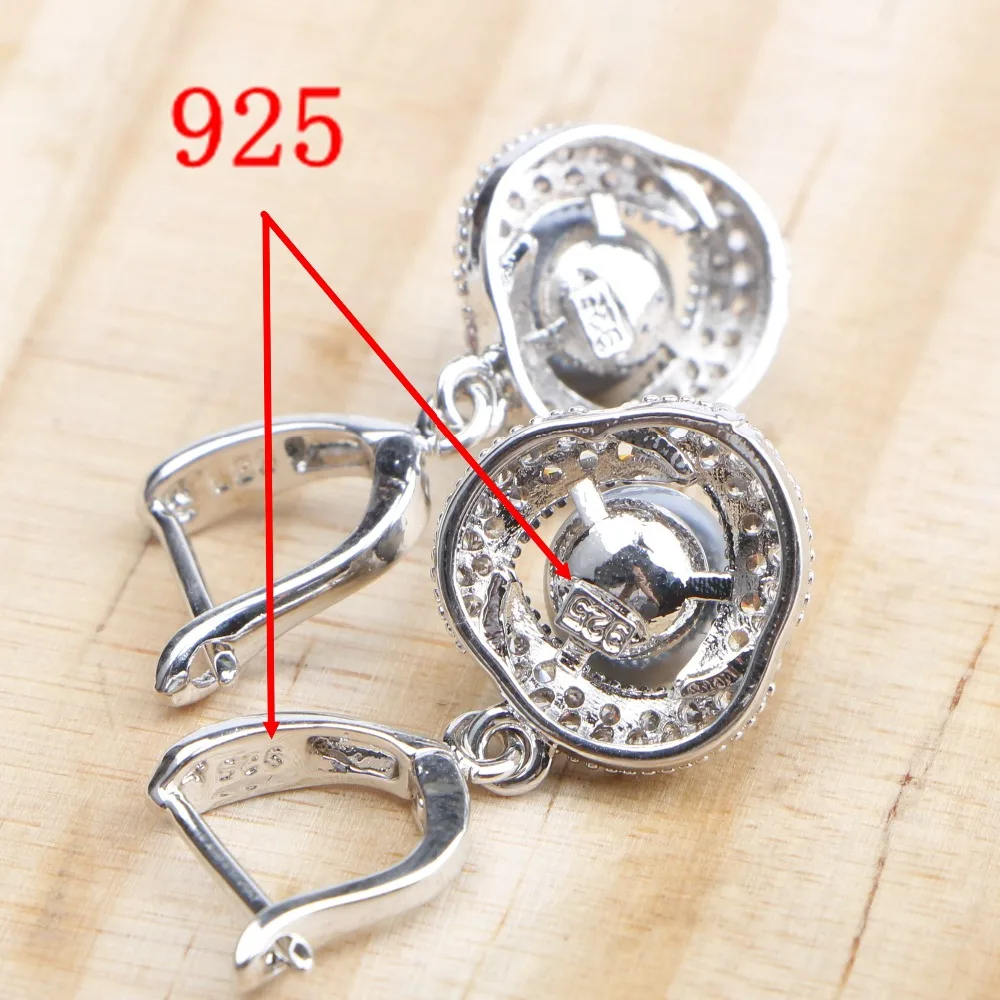 Набор свадебных ювелирных украшений с жемчугом из стерлингового серебра 925 пробы