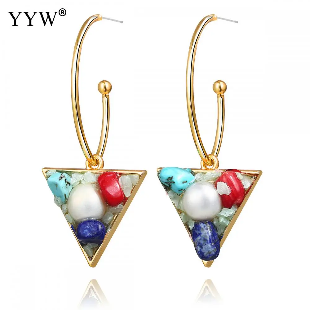 Треугольные висячие серьги женские пластиковые жемчужные фишки Женские