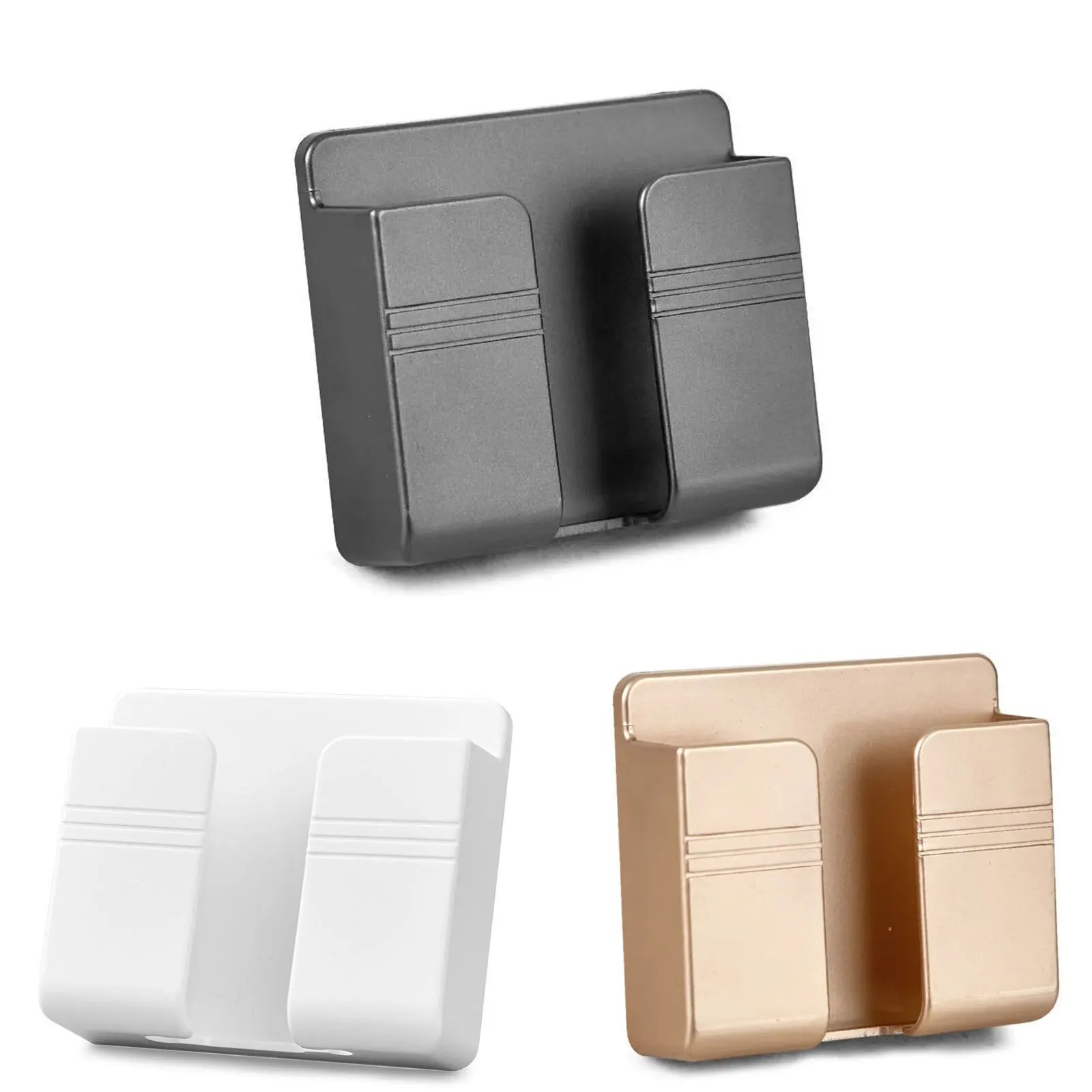 

1PC Wall Mounted Organizer Storage Box Remote Control Mounted Mobile Phone Plug Wall Holder Charging Multifunction Holder Stand