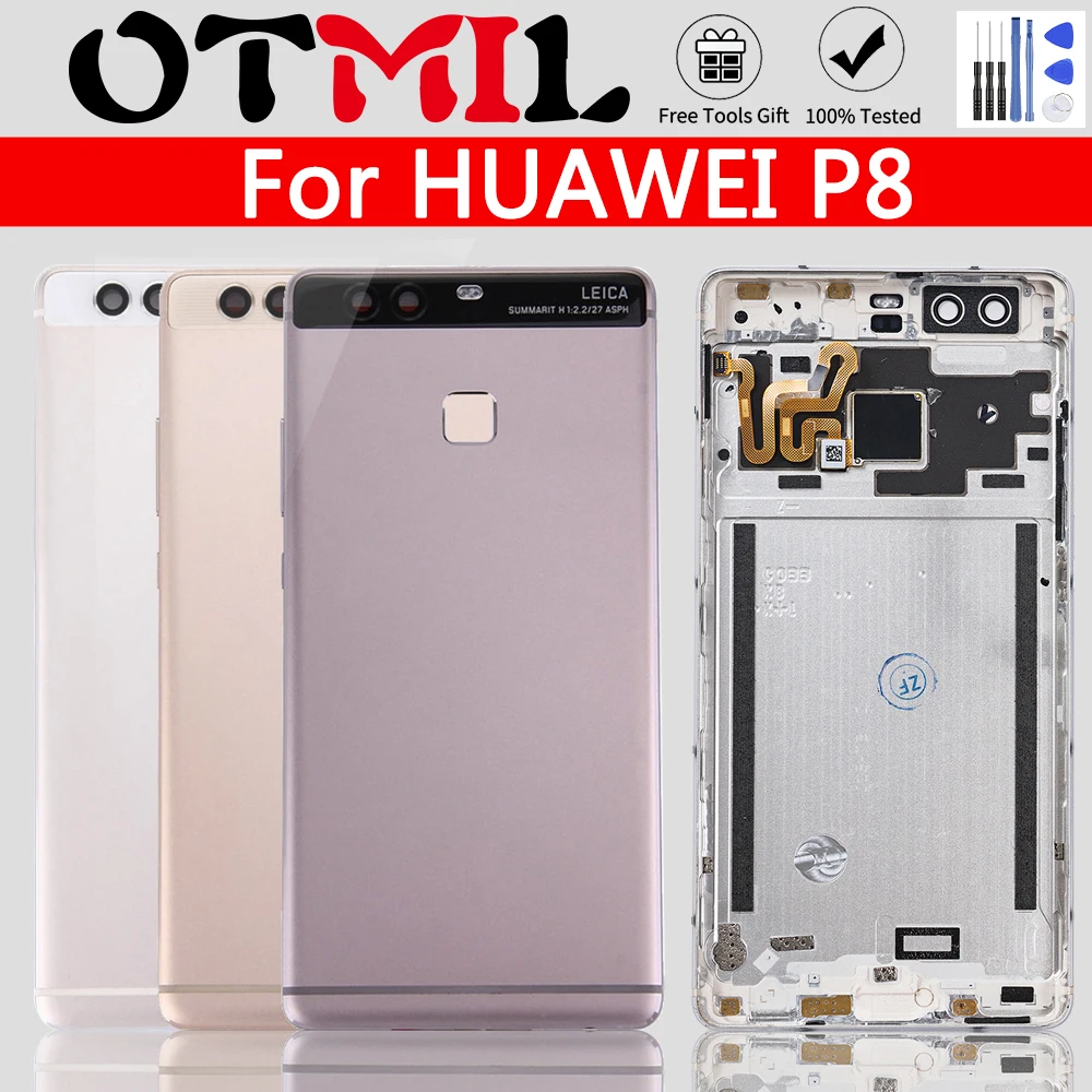 OTMIL Задняя стеклянная задняя крышка для HUAWEI P9 Корпус батарея корпус + Боковая
