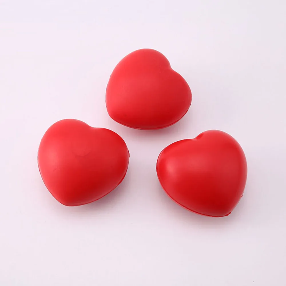 

12pcs 7cm PU Squeeze Loving Heart Decompression Toys Pressure Relief