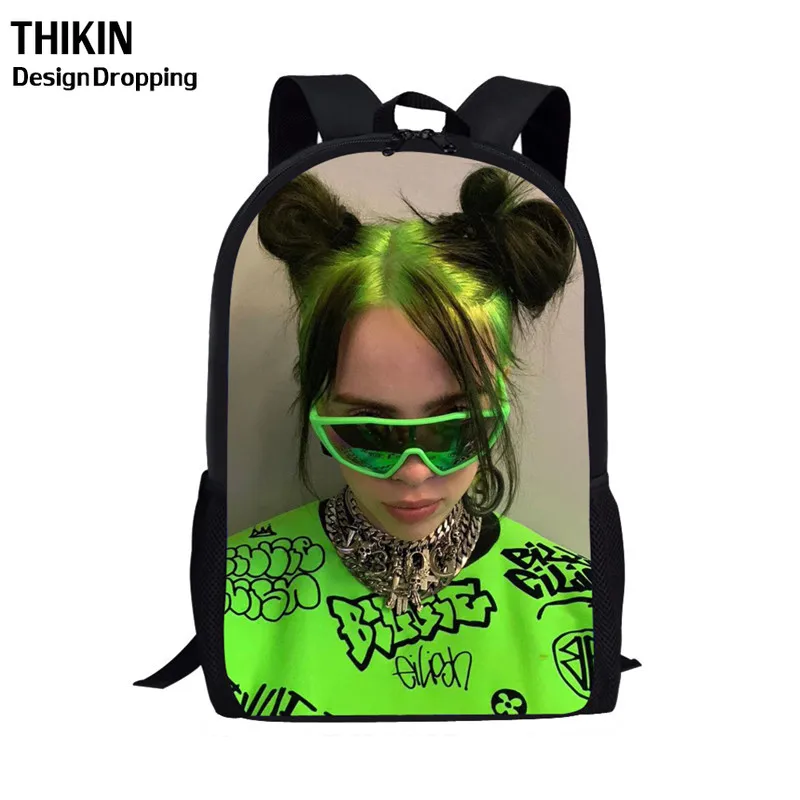 THIKIN 3D школьные сумки Billie Eilish рюкзаки для детей женские хип-хоп школьный рюкзак для подростков девочек рюкзак детские рюкзаки Mochila
