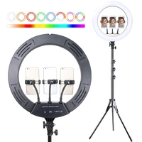 45cm led selfie rgb ring light with 1 6m tripod holder for youtube vk makeup video colorful photography light photo studio lamp