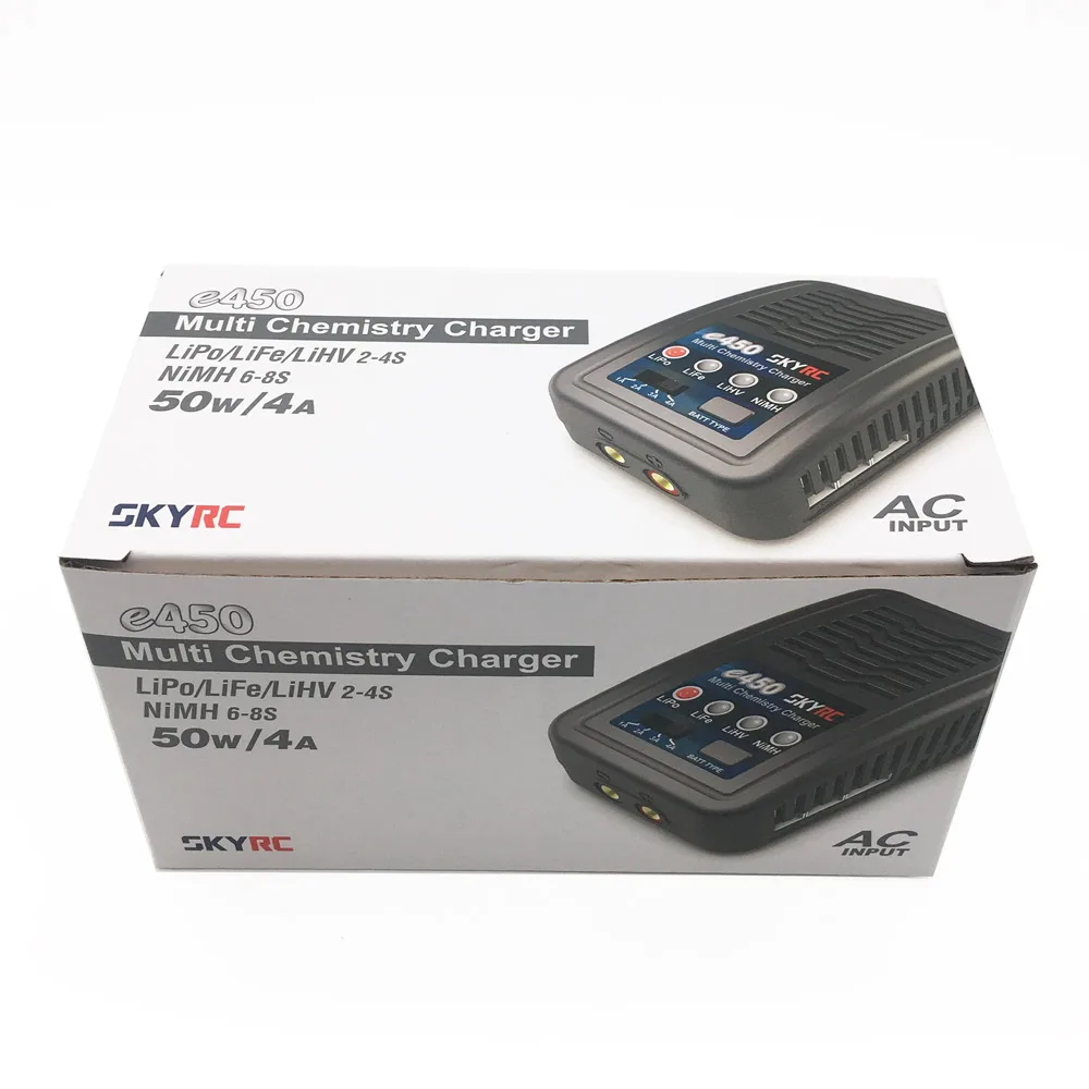 

SKYRC e450 Multi Chemistry Balance Charger 2S 3S 4SLiPo LiFe LiHV 6S to 8S NiMH Battery Balance Charger AC 110V-240V