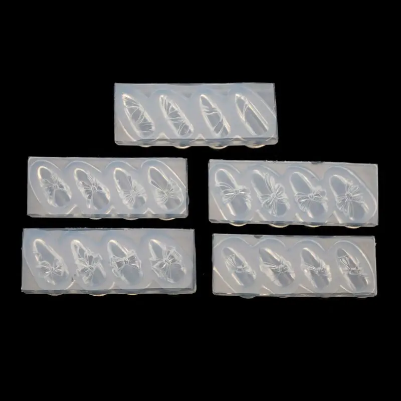 5 шт. силиконовых кейсов 3D стерео мини галстук бабочка резьба пресс форм нейл арта