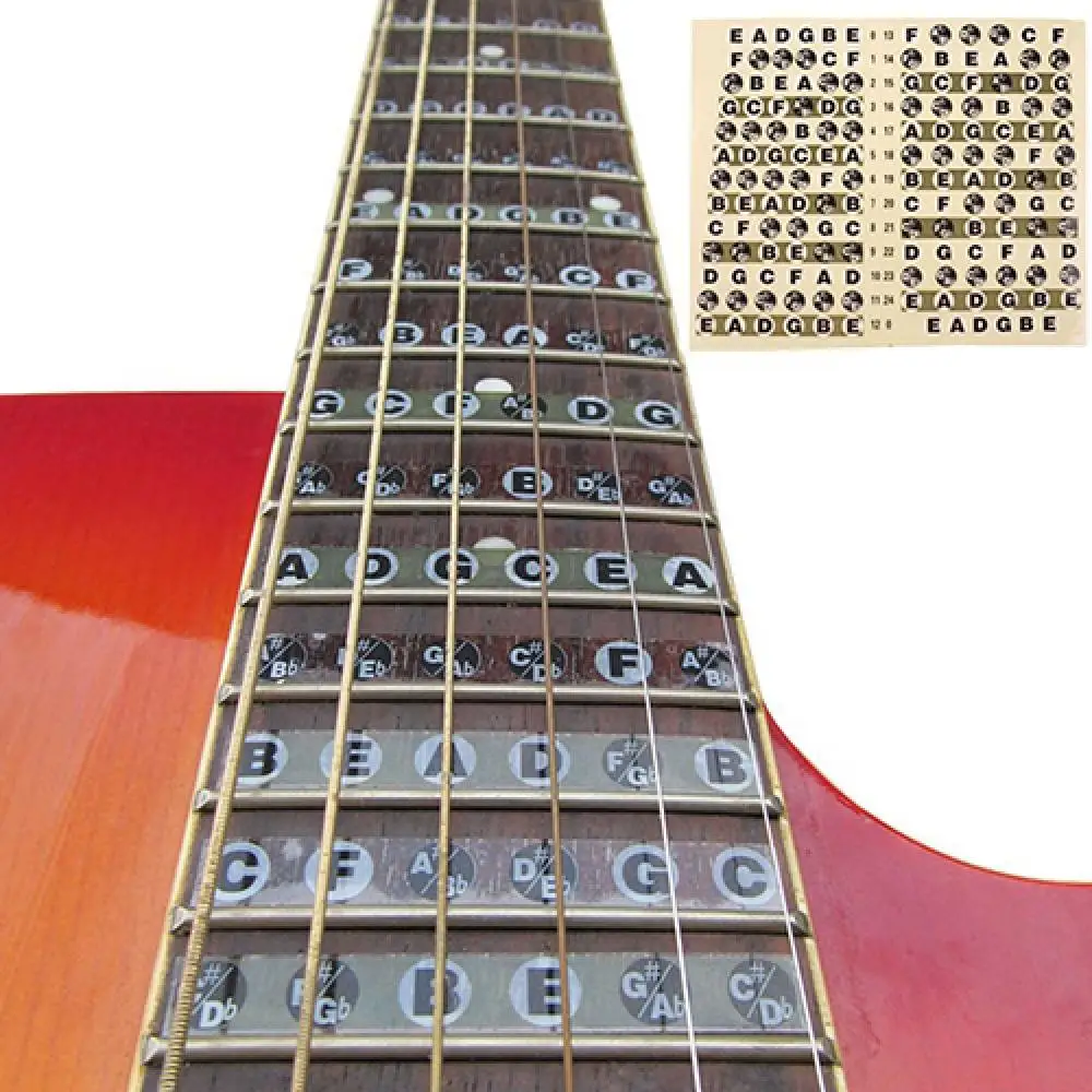

1 PC Guitar Note Sticker Guitar Fretboard Note Decals Fingerboard Frets Map Sticker for Beginner Learner Music Accessories Hot