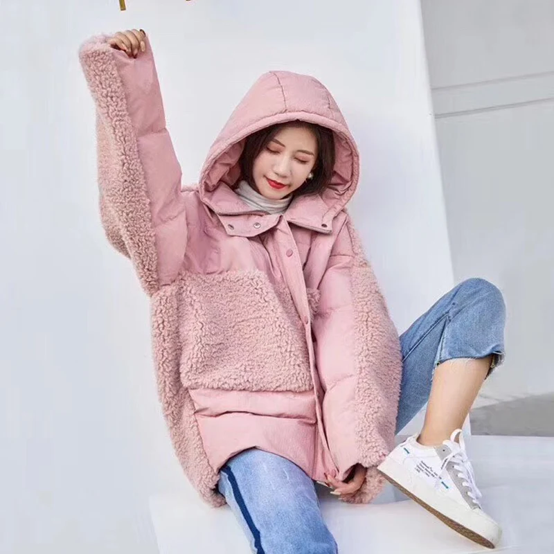 90% Женское пальто с белым утиным пухом 2019 Натуральная овечья шерсть женская