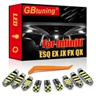 Комплект светодиодных ламп для салона Infiniti QX30 QX50 QX60 QX4 QX70 QX56 QX80 ESQ EX35 JX35 FX35 FX45 FX37, автомобильные лампы для чтения Canbus