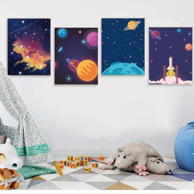 

Digital Unframed Modern Wall Art Decor Travel Minimalist 3d Wall Boys Bedroom Decor Galaxy Decor Psychedelic Single