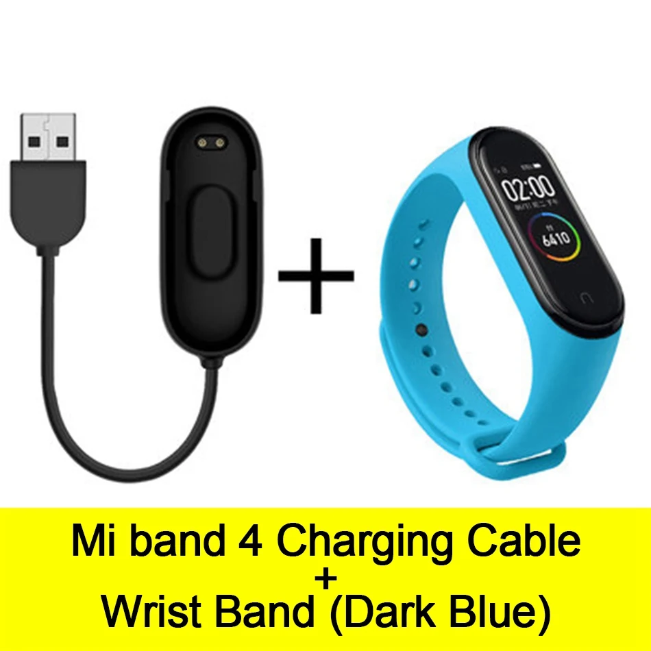 Cable-Dark Blue Usb-кабель для зарядки mi Band 4, шнур для зарядного устройства, Сменный Адаптер для Xiao mi Band 4, NFC, линия для зарядки+ браслеты - Цвет: Cable-Dark Blue