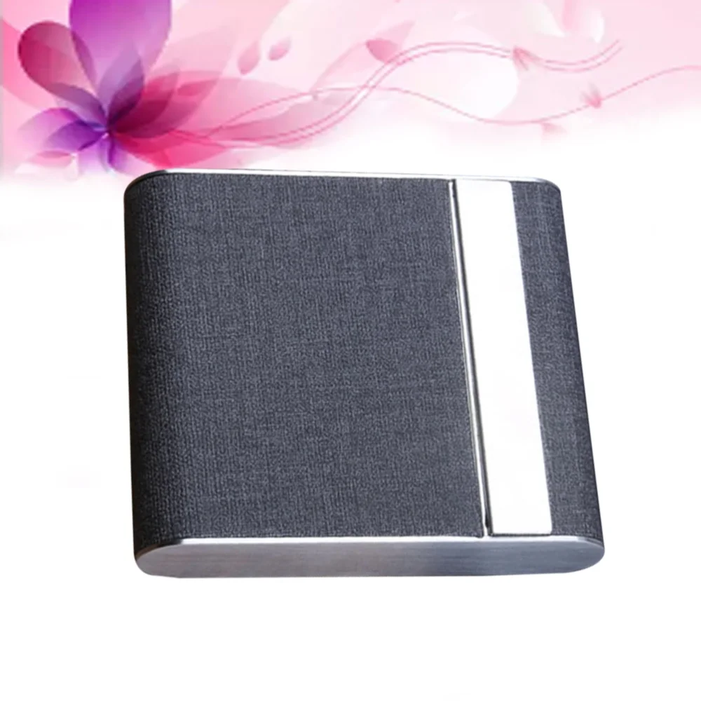 

Cigarette Case Alloy Frame and Leather Cover Magnetic Closure(Black)