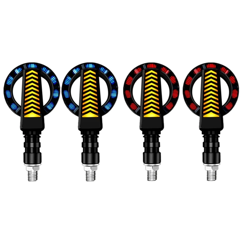 

2 шт. Сигналы поворота для мотоцикла светильник хвост проблесковый маячок "бегущая вода" мигалка IP68 мотоциклетный мигающий светильник s