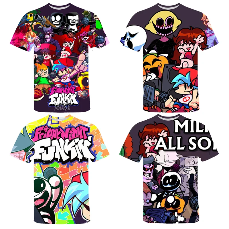 

Пятница ночь Funkin запуск нового продукта 3D принт футболка взрослые детские топы летние футболки в стиле хип-хоп, повседневный спортивный кос...