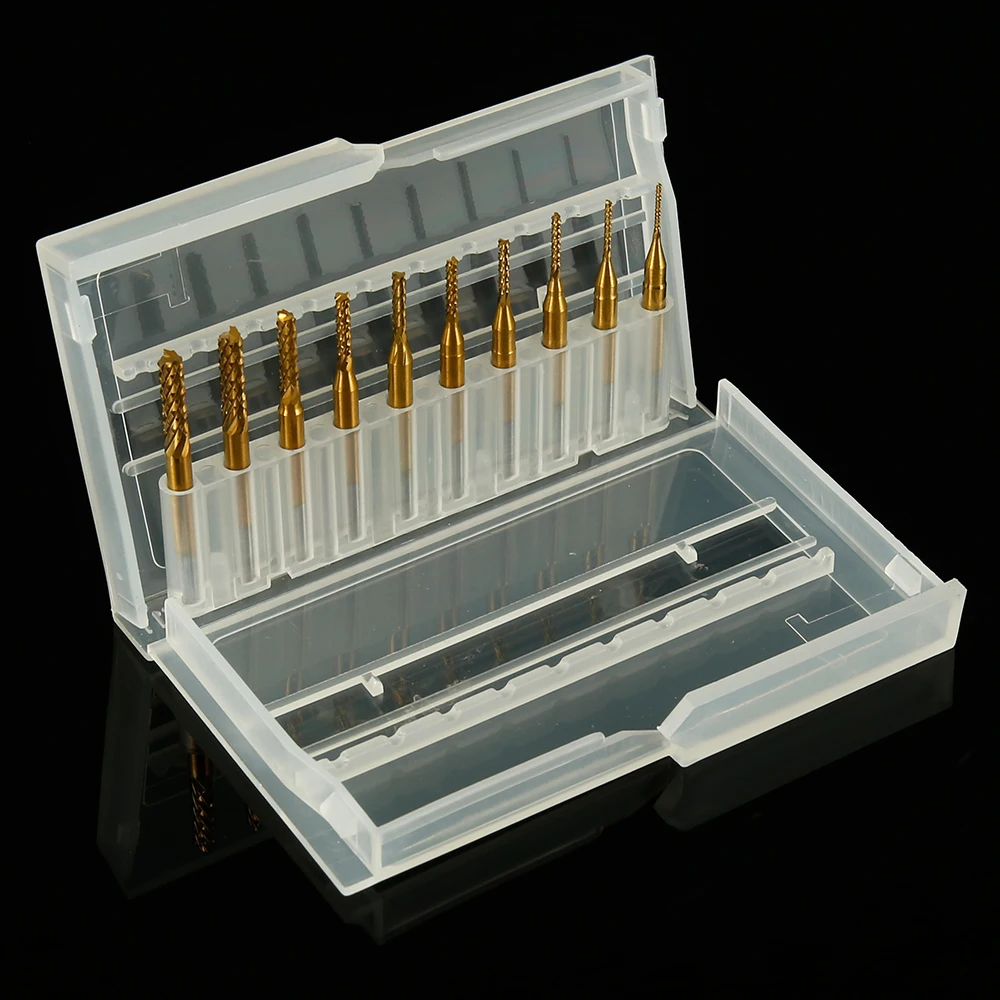 Набор твердосплавных фрез с титановым покрытием 10 шт. 0 8 3 17 мм фрезерный станок