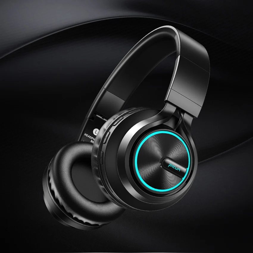 B6 беспроводные наушники Bluetooth 4,1 Наушники 12H время воспроизведения стерео светящаяся гарнитура наушники Поддержка TF карта с микрофоном для ПК A
