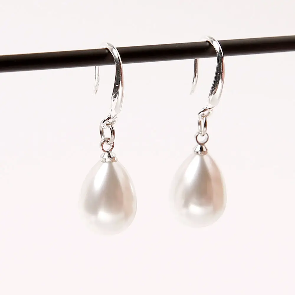 

Long Korean version of the earrings lovely simple red drops imitation pearl earrings