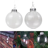 1012cm hanging ball pendant christmas tree clear plastic bauble flat ornament kids gift favors xmas party decoration supplies