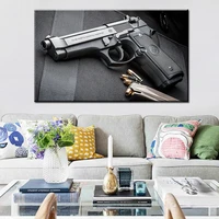 pistol with bullet canvas painting abstract oil painting on canvas posters and prints modern wall art picture for living room