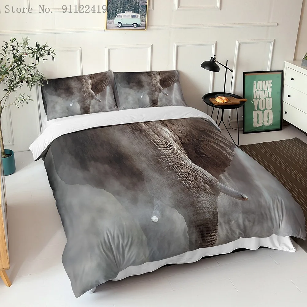Слон животное Постельное белье один двойной полный Queen King Размеры пуховое одеяло