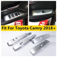 yimaautotrims door handle holder window lift button switch panel cover kit fit for toyota camry 2018 2022 interior mouldings