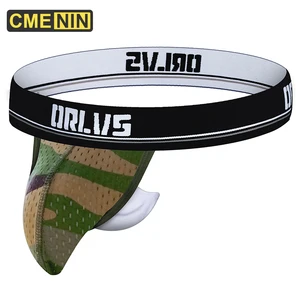 Мужские стринги с мешочком для пениса, черные сетчатые стринги, бандаж, бикини, сексуальное нижнее белье для мужчин, гей-трусы OR190, 2019