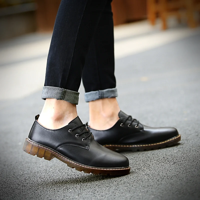 New Autumn Fashion Comfortable Oxford Men Leather Shoes Genuine High Quality Soft Casual Breathable Highheel | Обувь