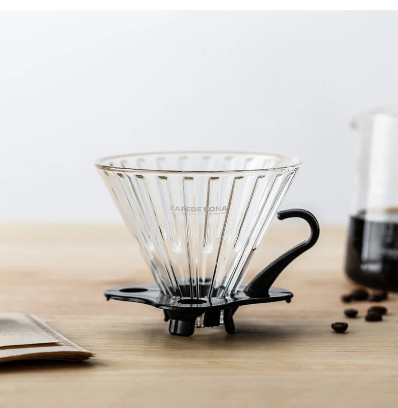 

CAFEDEKONA кофейная капельница V60 Термостойкое стекло 1-4 чашки КОФЕВАРКА бариста инструменты кофейного пивоваренного фильтра чашка ручной капе...