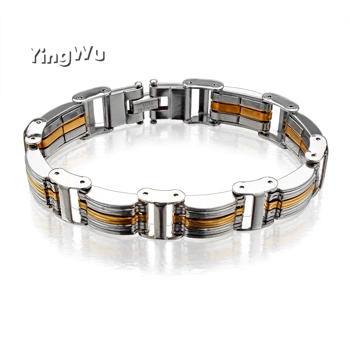 

Yingwu Jewelry Accessories Men Bracelet Male Brazalet Quality Stainless Steel & Silicone Mens Steel Bracelets Wristbands