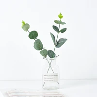 simulated eucalyptus green leaves glass bottle beautifully dried flowers decoration photography props desktop shooting material