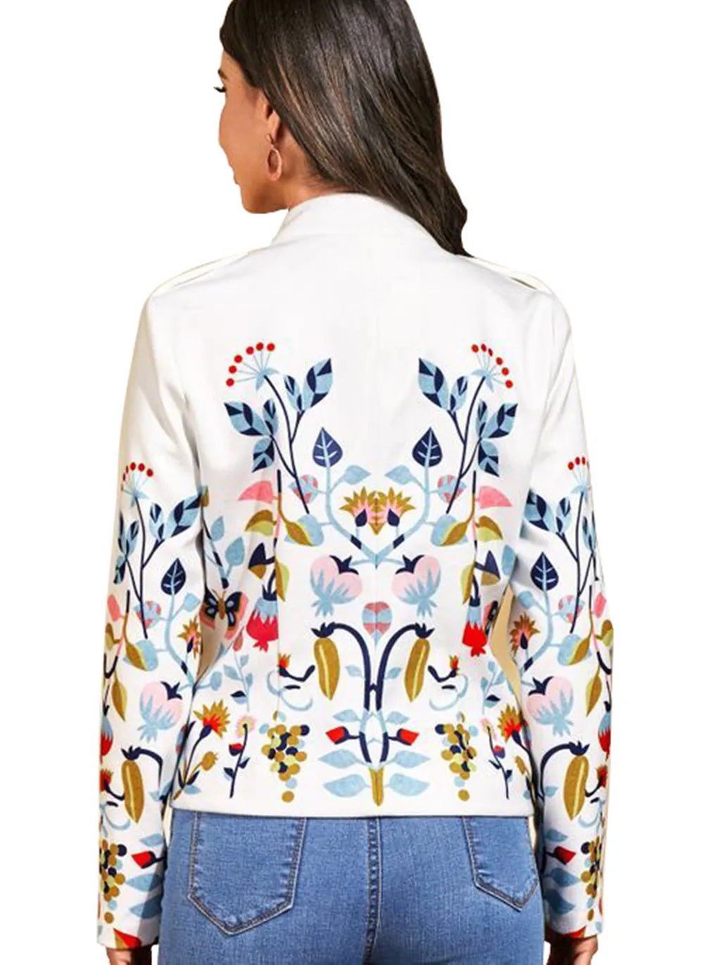 

European and American Women's New Summer and Autumn Fashion Temperament Commuter Cardigan Printed Jacket Top